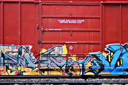 Railroad Graffiti - Close Lock Door