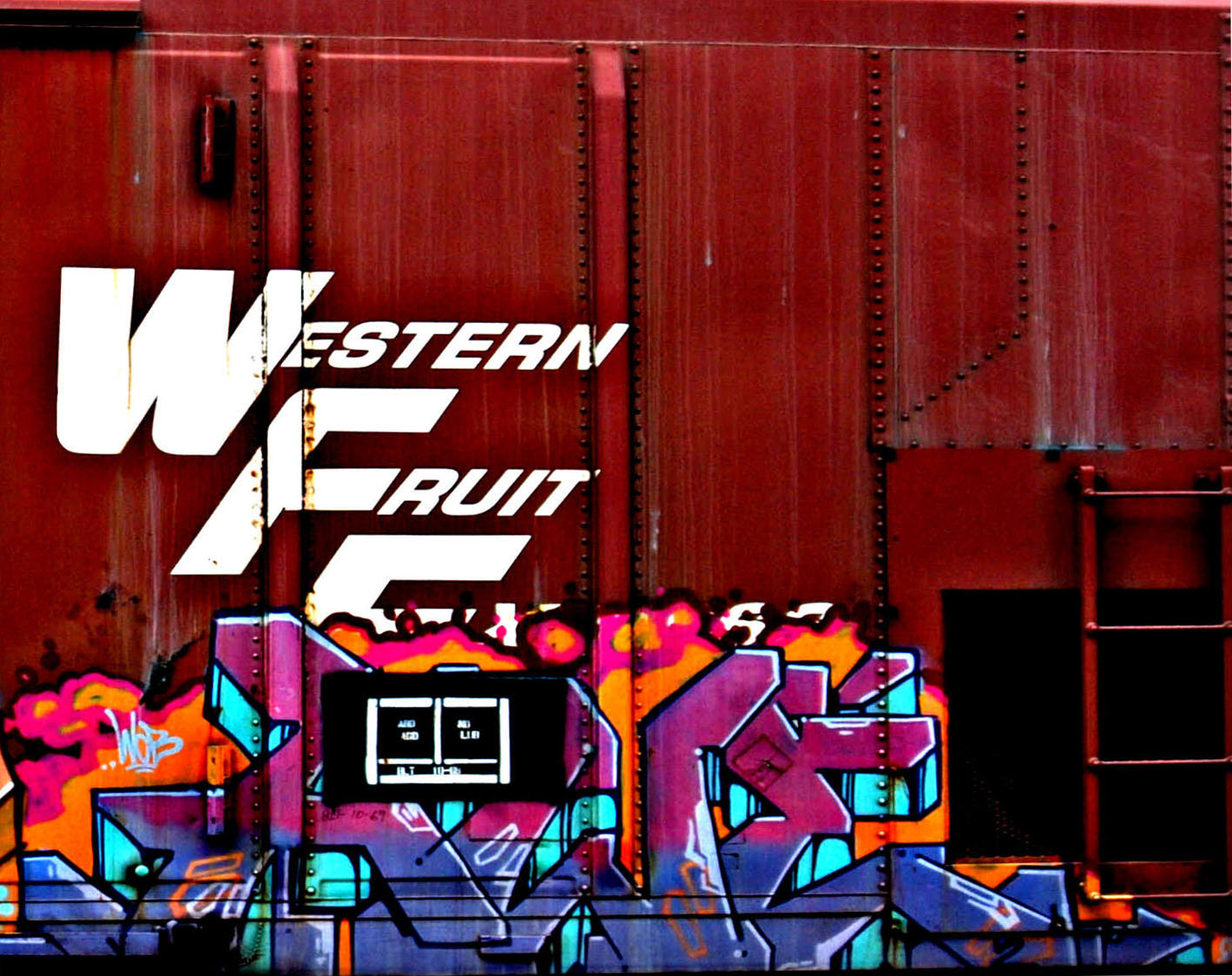 Railroad Graffiti - Boxcar Art - Western Fruit